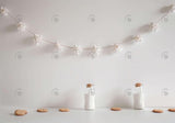 Milk & Cookies White Flowers Wall Backdrop