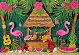 Hawaii Tropical Flamingo Papercut Backdrop