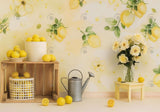 Yellow Lemon Floral Backdrop