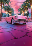 Pink Luxury Car Backdrop