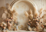 Classic Beige Boho Arch Wall Backdrop