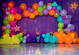 Balloon Rainbow Purple Background Backdrop