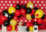 Cartoon Mouse Party Balloons Backdrop