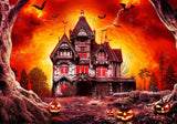 Halloween Haunted House Photography Backdrop