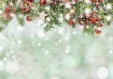 Winter Bokeh Green Xmas Backdrop