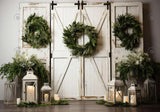 Spring White Barn Door Backdrop