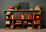 Back To School Bookcase Classroom Backdrop