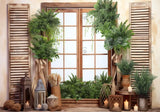 Spring Wood Window Backdrop