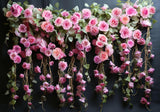 Spring Pink Roses Flowers Wall Backdrop