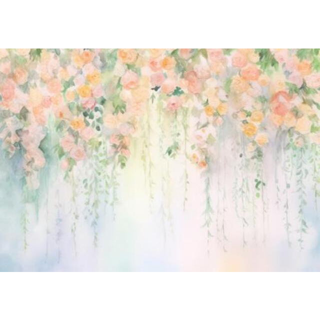 Allenjoy Spring Flower Watercolor Painting Photography Backdrop for Kids Newborn Baby Birthday Portrait Photoshoot Background