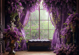 Lavender Purple Curtain Window Backdrop