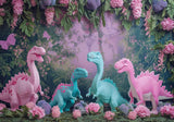 Wild Jungle Dinosaur Backdrop