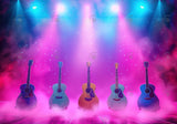 Blue Purple Guitar Stage Backdrop