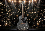 Guitar Stars Black Stage Backdrop