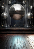 Mirror Ball Black Stage Backdrop