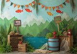 Kids Fishing Forest Backdrop