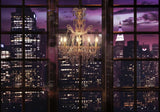 Chandelier Window City View Backdrop