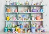 Colorful Paint Shelf Backdrop