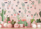 Pink Cactus Alpaca Backdrop