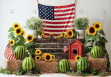 Sunflower Watermelon Patriotic Backdrop