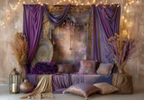 Purple Gold Indoor Decor Backdrop