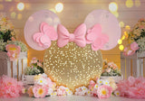 Pink Floral Mouse Cake Smash Backdrop