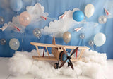 Pilot Sky Cloud Cake Smash Backdrop