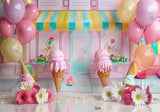 Pink Ice Cream Shop Backdrop