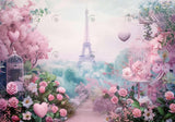 Spring Pink Effiel Tower Backdrop