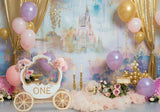 Castle Baby Carriage ONE Birthday Backdrop