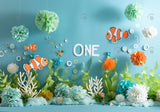 Cartoon Sea Fish ONE Birthday Backdrop