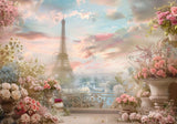 Romantic Spring Eiffel Tower Backdrop