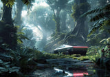 Cybertruck in Jungle Backdrop