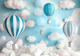 Hot Air Balloons Clouds Blue Sky Backdrop
