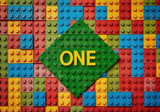 Colorful Toy Brick 1st Birthday Backdrop