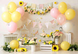 Yellow & Pink Floral Balloon Backdrop