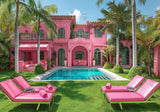 Pink Summer Pool Vacation Backdrop