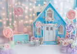 Pastel Candy House Lollipop Backdrop