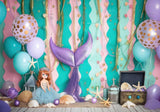 Under the Sea Mermaid Girl Princess Party Backdrop