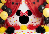 Cartoon Mouse Girl Birthday Party Backdrop