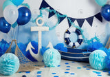 Sailing Trip Blue Birthday Backdrop