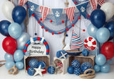 Nautical Voyage Sailing Boy Birthday Backdrop