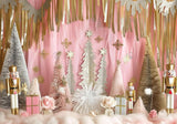 Pink Christmas Tree Nutcracker Toy Backdrop