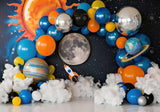 Universe Space Rockets Balloons Backdrop