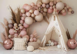 Beige and Brown Boho Teepee Decor Backdrop