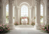 White Wedding Chapel Backdrop