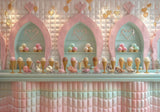 Pastel Pink and Mint Green Ice Cream Shop Backdrop