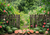 Summer Garden Watermelon Backdrop