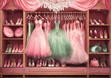Fashion Doll Pink Wardrobe Closet Backdrop