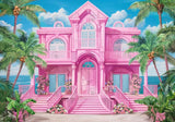 Tropical Pink Fashion Doll Dream House Backdrop
